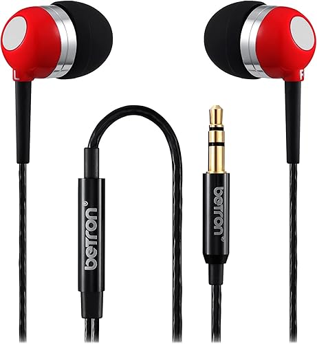 Miniatura 2 de Betron RK300 Auriculares intrauditivos con cable con aislamiento de ruido, cable sin enredos, estuche de transporte ligero, auriculares suaves,