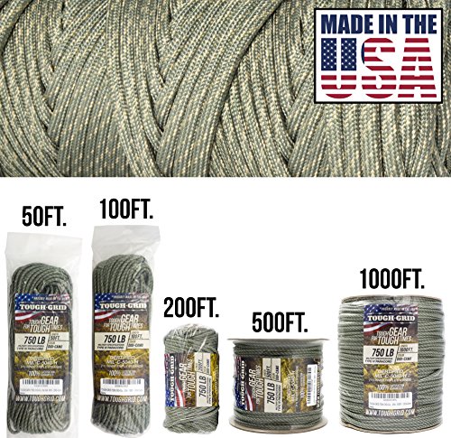 Image of TOUGH-GRID 750 Paracord, 100% Nylon, Made in USA, Type IV Mil-Spec Cord