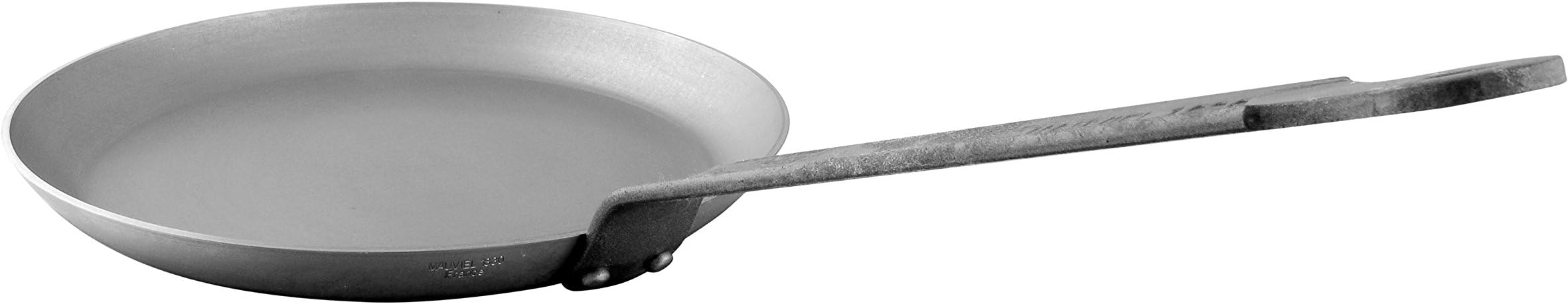 Mauviel M'Steel Black Carbon Natural Nonstick Crepe Pan With Iron Handle, 9.4-in, Suitable For All Cooking Surfaces