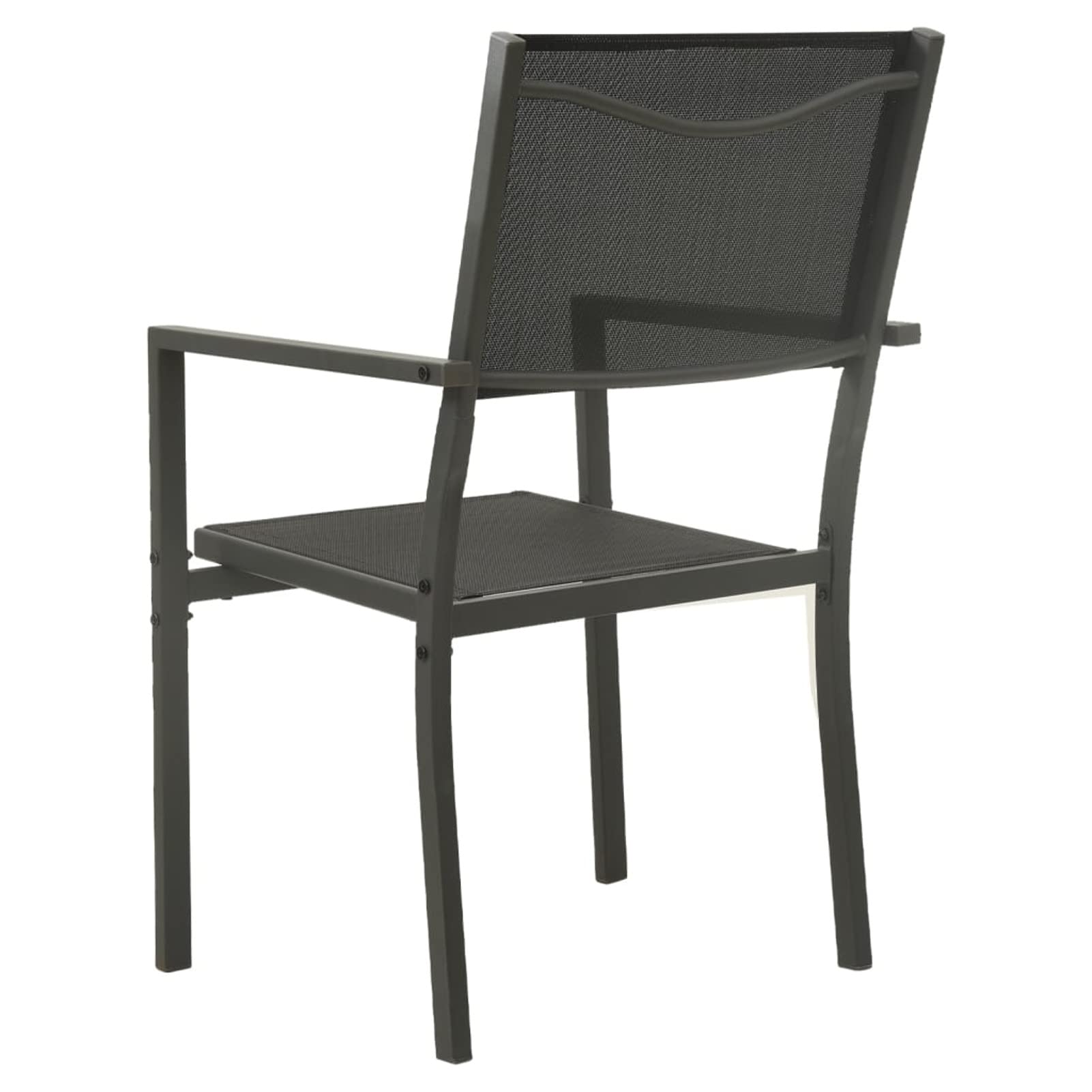 Gartenstühle 2 STK. Textilene und Stahl Schwarz und Anthrazit Campingstuhl Garten StüHle TerrassenstüHle Garden Chair BalkonmöBel Kleiner Balkon
