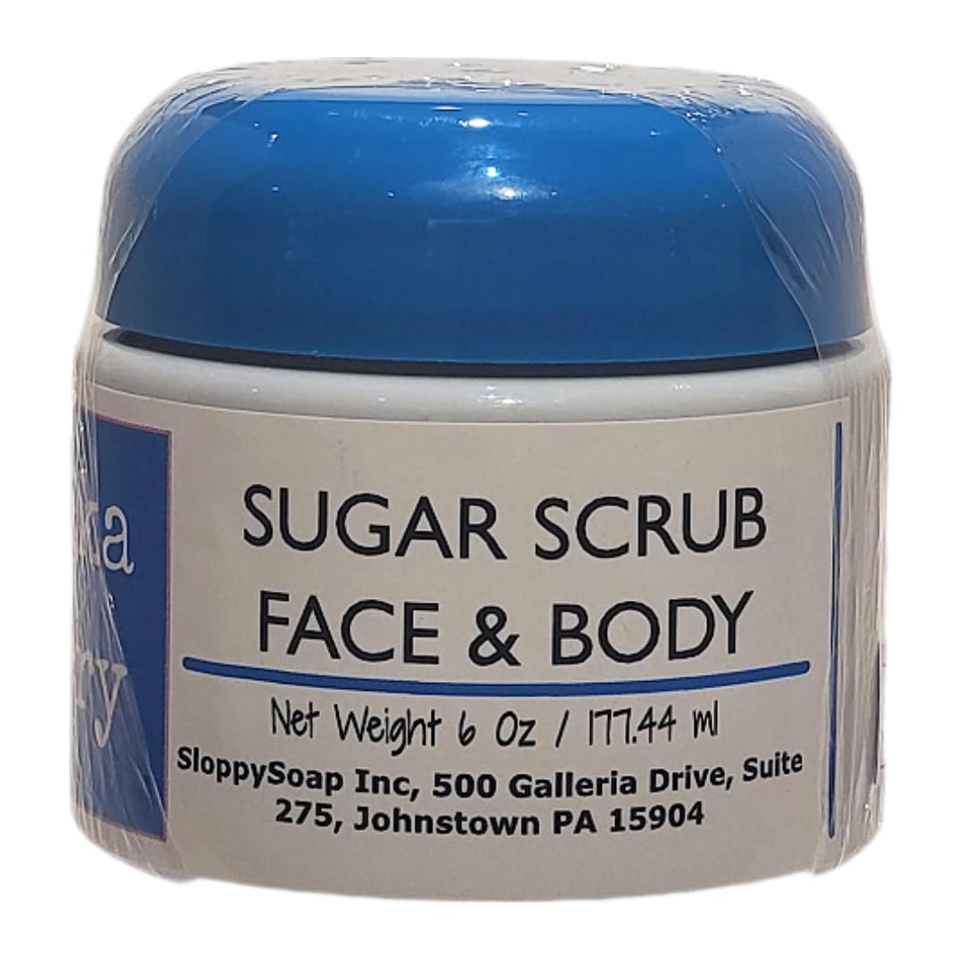 Serenity Spa Sugar Scrub Face & Body Exfoliator, 6 Oz, Coconut Oil and Shea Butter