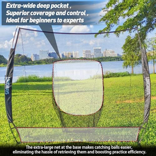 Image of 7x7FT Golf /Baseball /Softball Practice Net with Carry Bag for Training | Multi-Sport Use |Portable |Large Practice Area |Quick Set up |Versatile Training