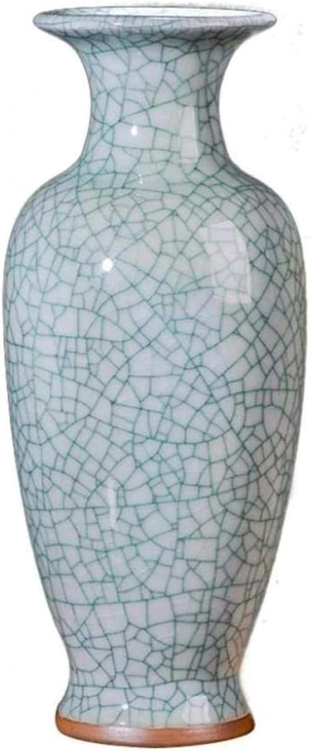 Vase en céramique bleu et blanc pour fleurs séchées maison