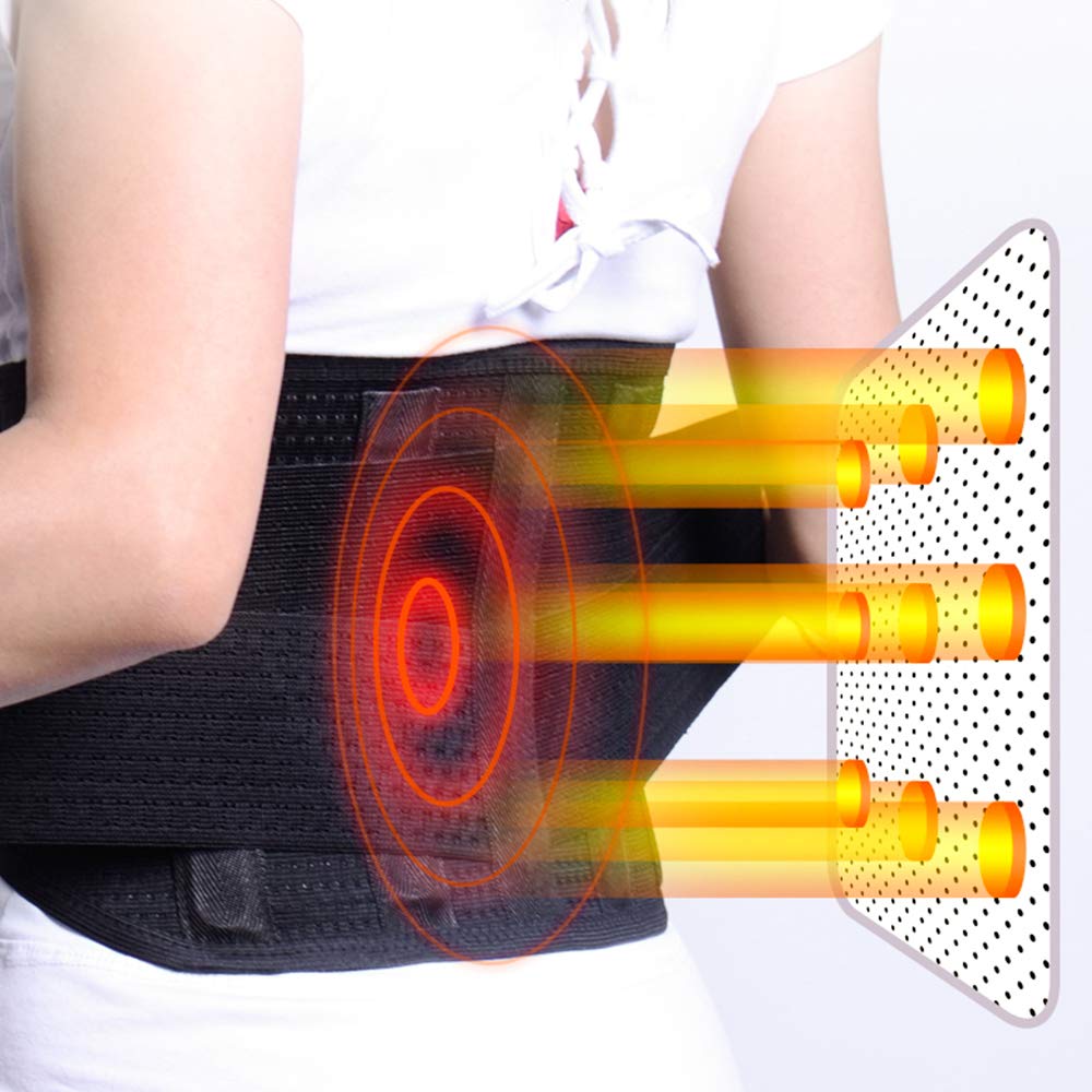 Cinturón de Soporte Lumbar, Correa de Cintura Lumbar, Faja Lumbar para Espalda para Hombres y Mujer, Aliviar el Dolor y Prevenir Lesiones,Negro,XL