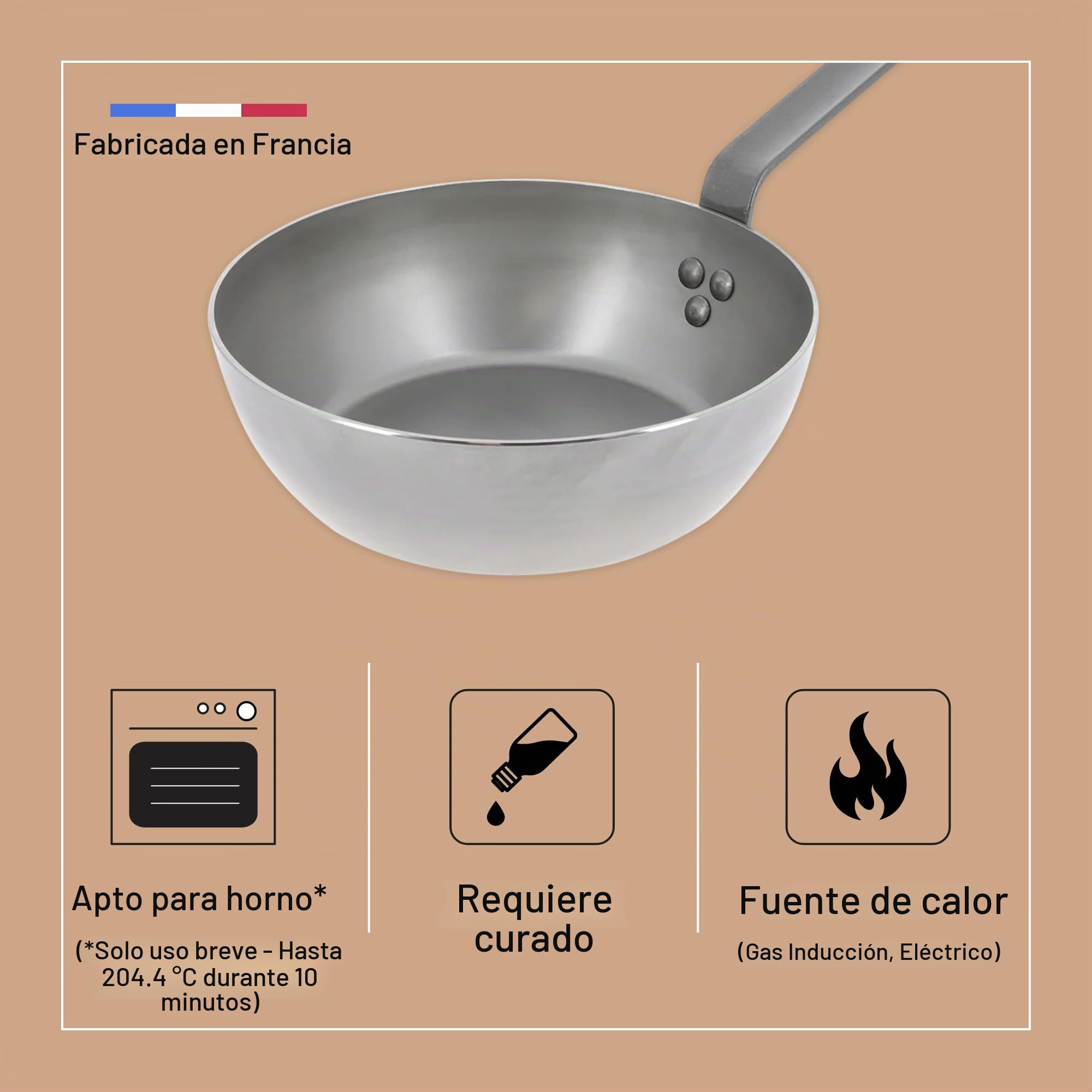 De Buyer 5614.24 - Sartén, Mineral B, con recubrimiento antiadherente, talla única