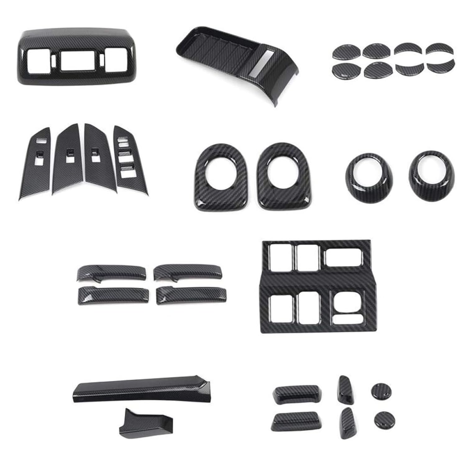 HIGH FLYING for Toyota Tundra Crewmax 2014-2019 2020 2021 Car Accessories Interior Carbon Fiber Grain Cover Trims ABS