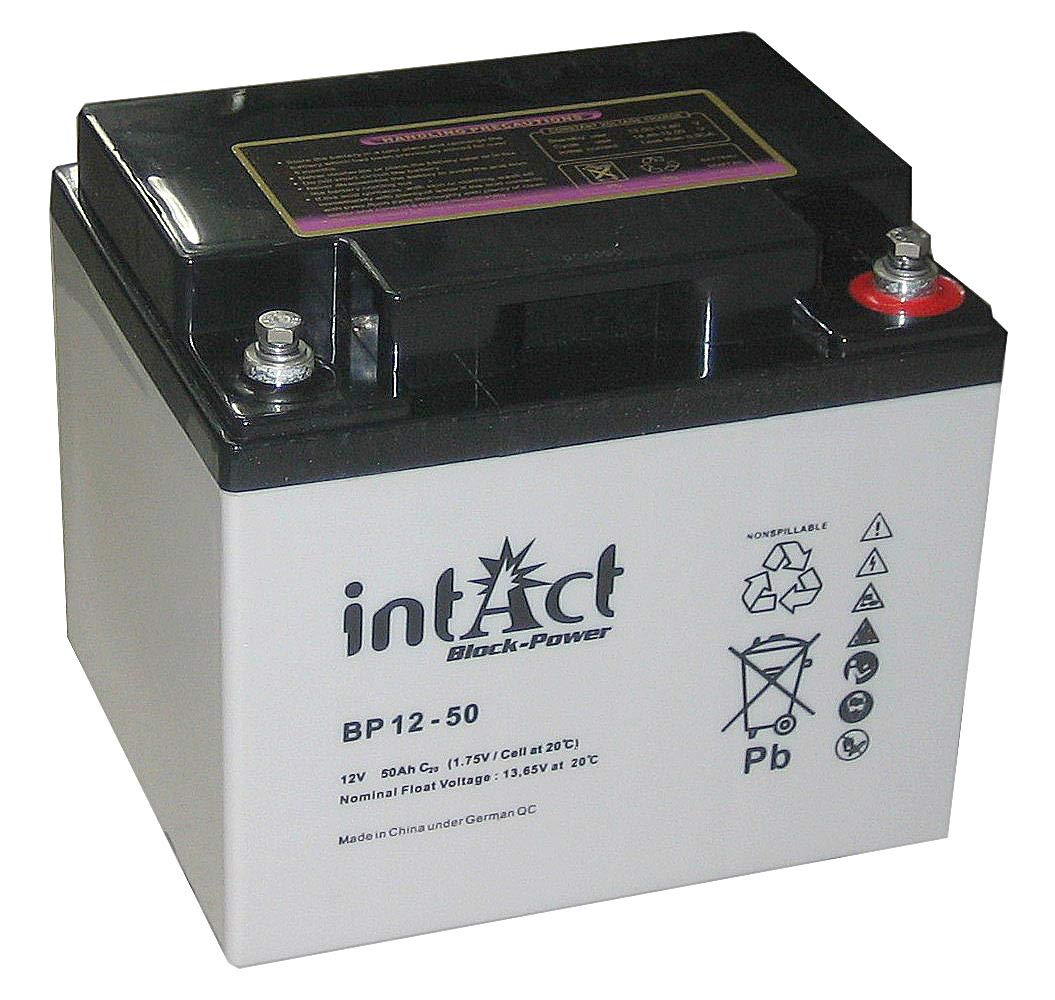 intAct Block-Power AGM Batterie 12V 53Ah - auslaufsicher und wartungsfrei - vielseitige AGM Versorgungsbatterie - für Freizeitbereich, Notstromanlagen, Sicherheitssysteme - Maße (LxBxH): 197x166x170mm