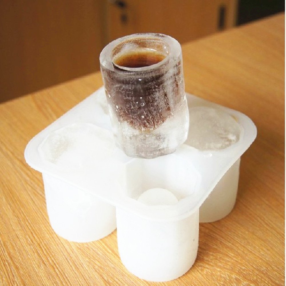 CPEX 4-Cup Silicone Mold for Making Ice Glasses Iced Shots for Party Drinking Coke - Ice Glass Mold