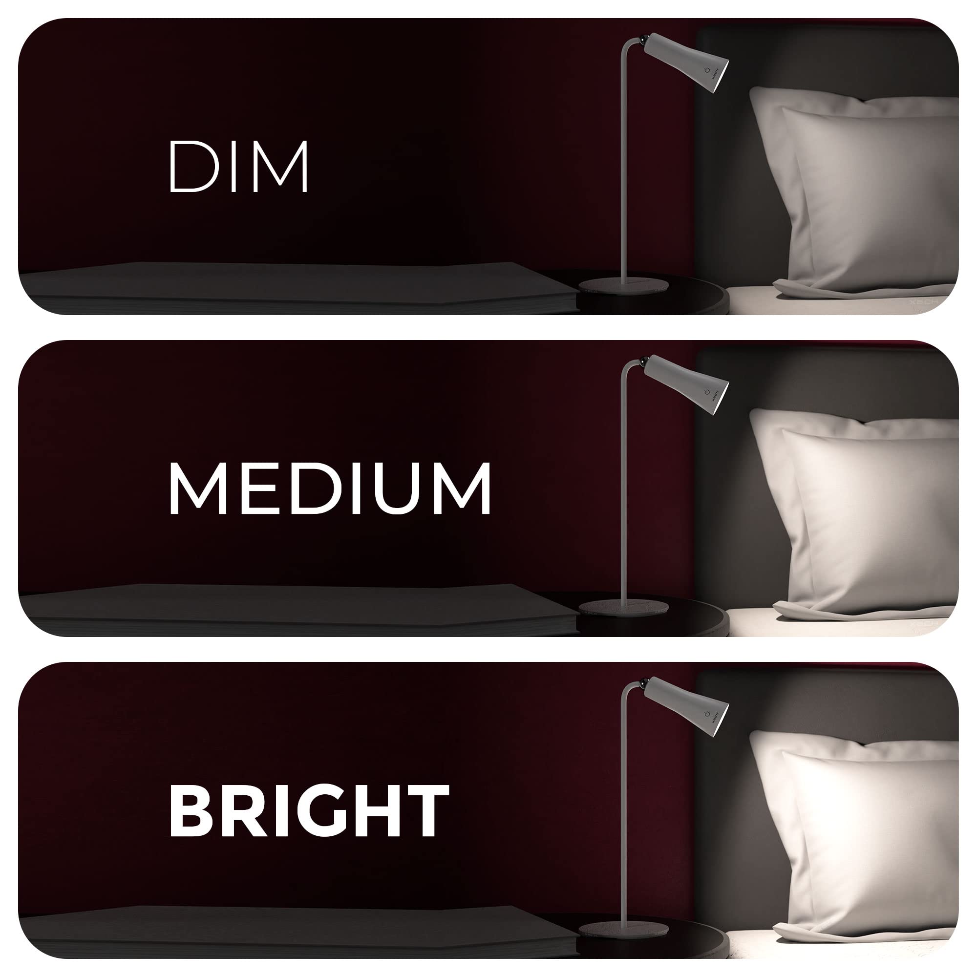 Xech Magneto Table Lamp - Adjustable Brightness & Attachments -5