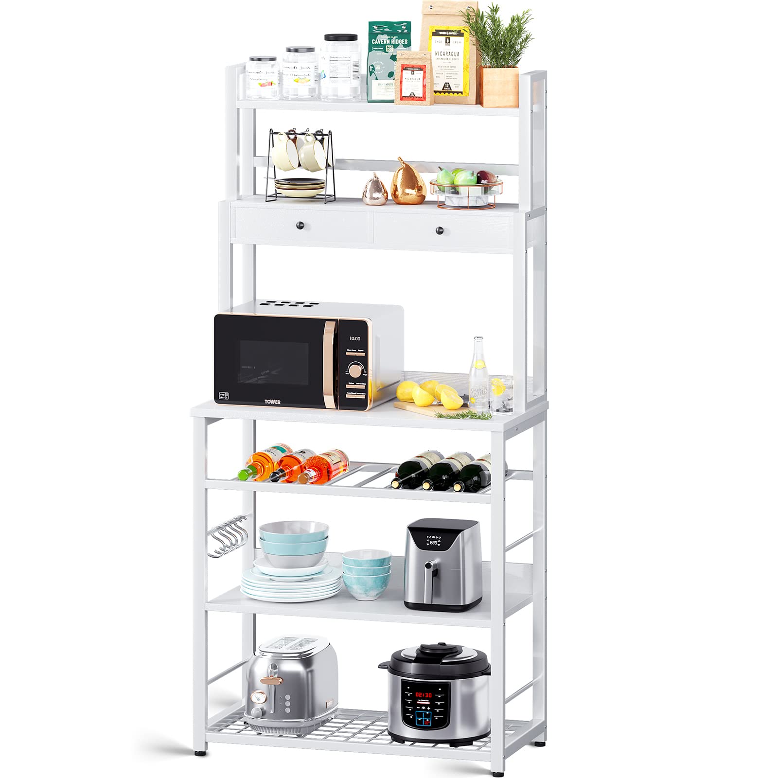 Buy ODK Bakers Rack with Storage, Kitchen Baker's Rack with Hutch and