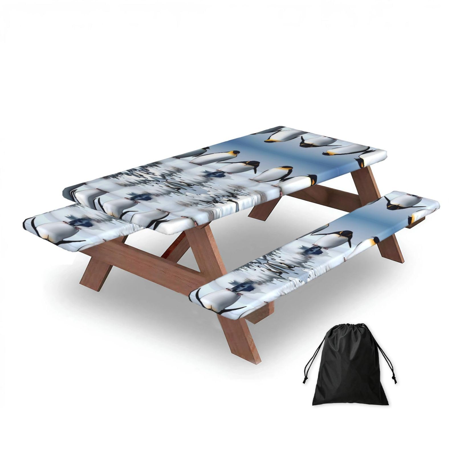 Penguin Rectangular water-repellent picnic tablecloths, outdoor camping, picnic, BBQ
