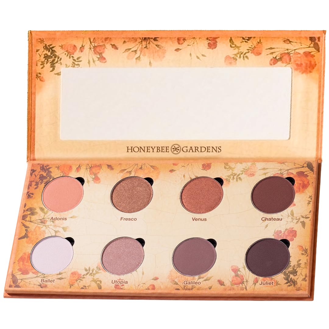 Honeybee Gardens Nude Renaissance Refillable Eye Shadow Palette | Naturale, Healthy, non tossico, senza glutine, Vegan, Cruelty Free