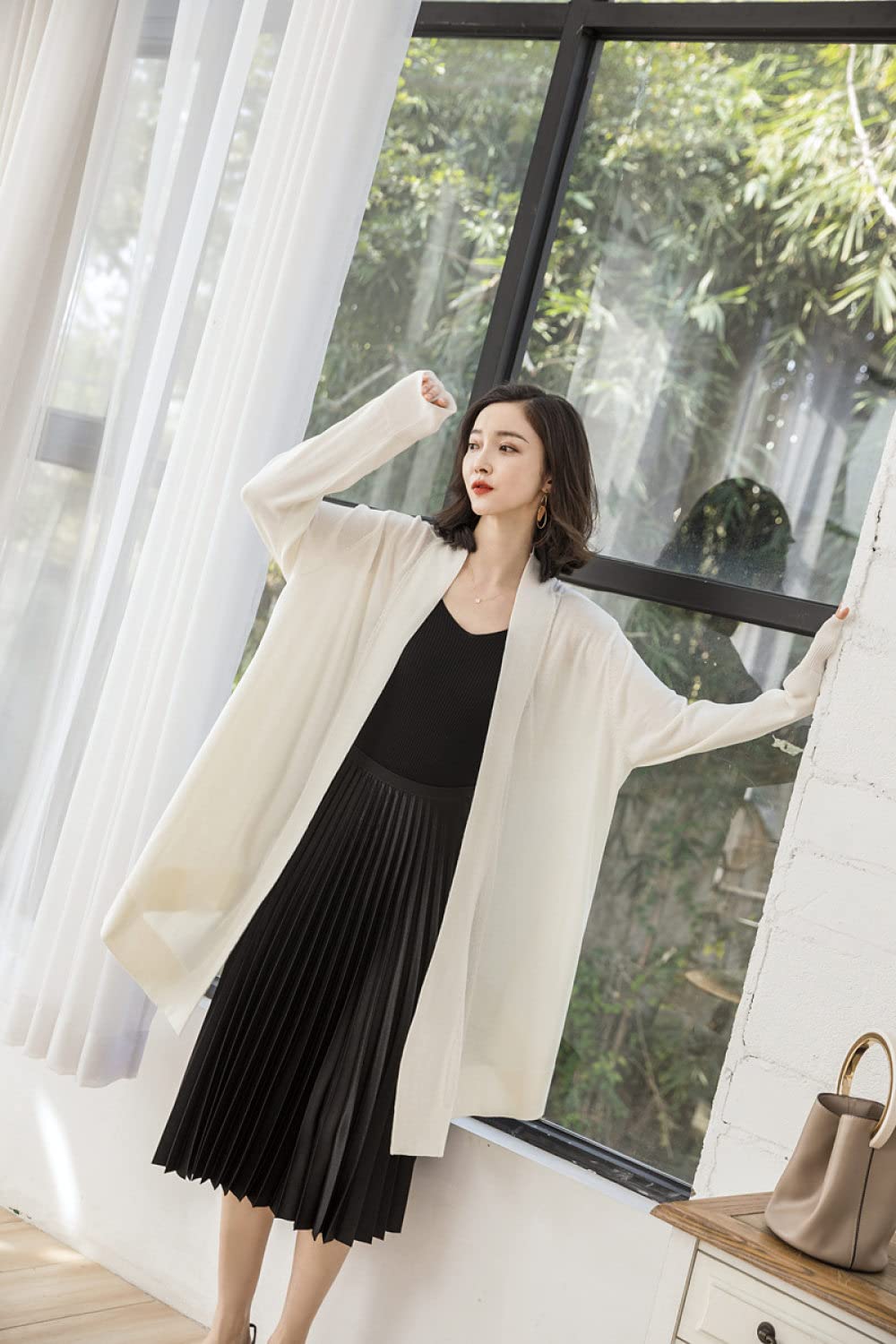 Kardigan Damski, Długi, Dzianinowy Kardigan, Płaszcz Kimono, Gładki, Biały, Lniany Kardigan, Długi Rękaw, Kardigan Z Otwartym Przodem, Wiosenny, Luźny, Plażowy, Narzutka, Kurtka