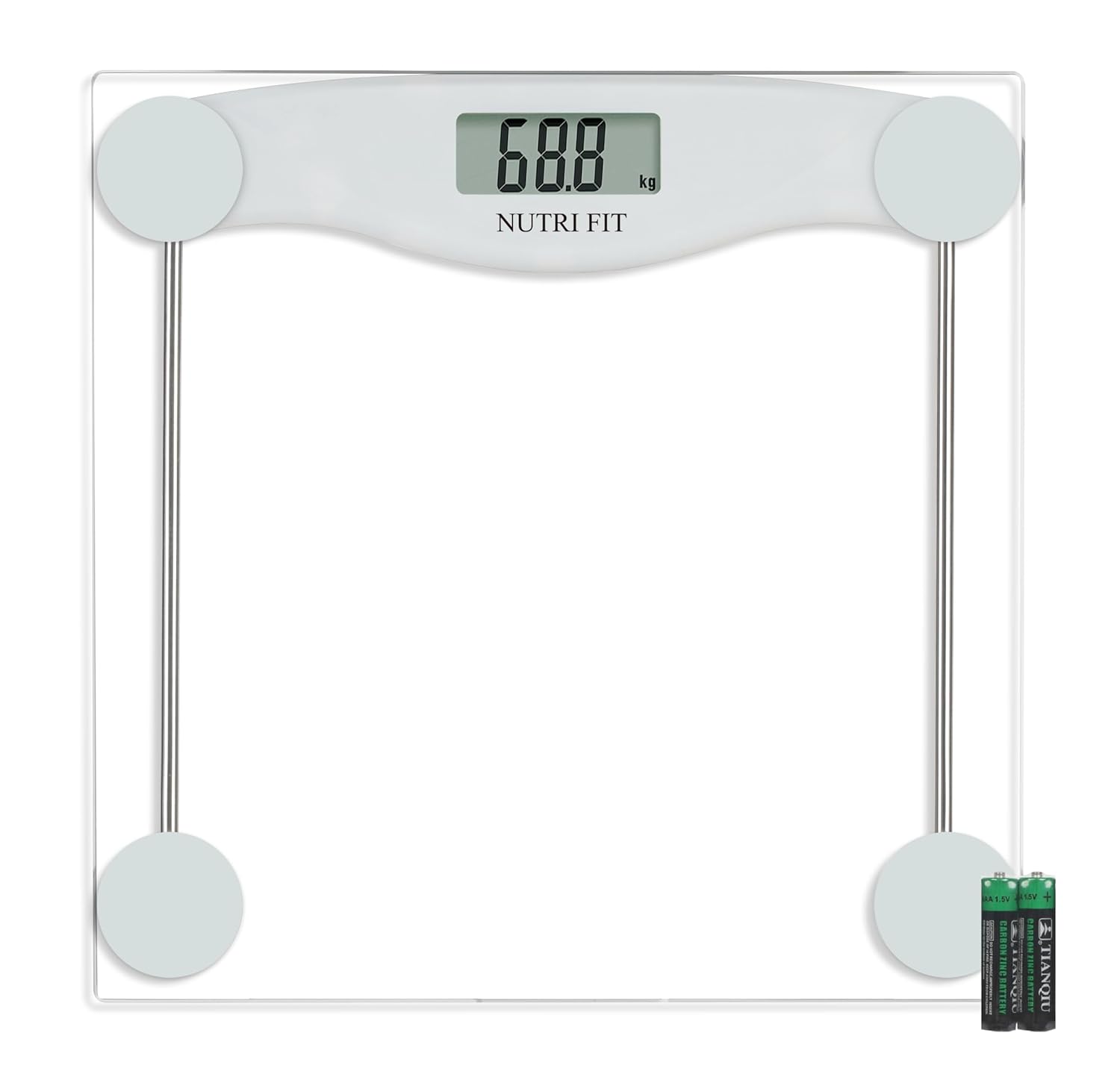 NUTRI FIT Báscula digital de baño para pérdida de peso corporal, pesaje de precisión, alta precisión, capacidad de 330 libras, tecnología Step-on