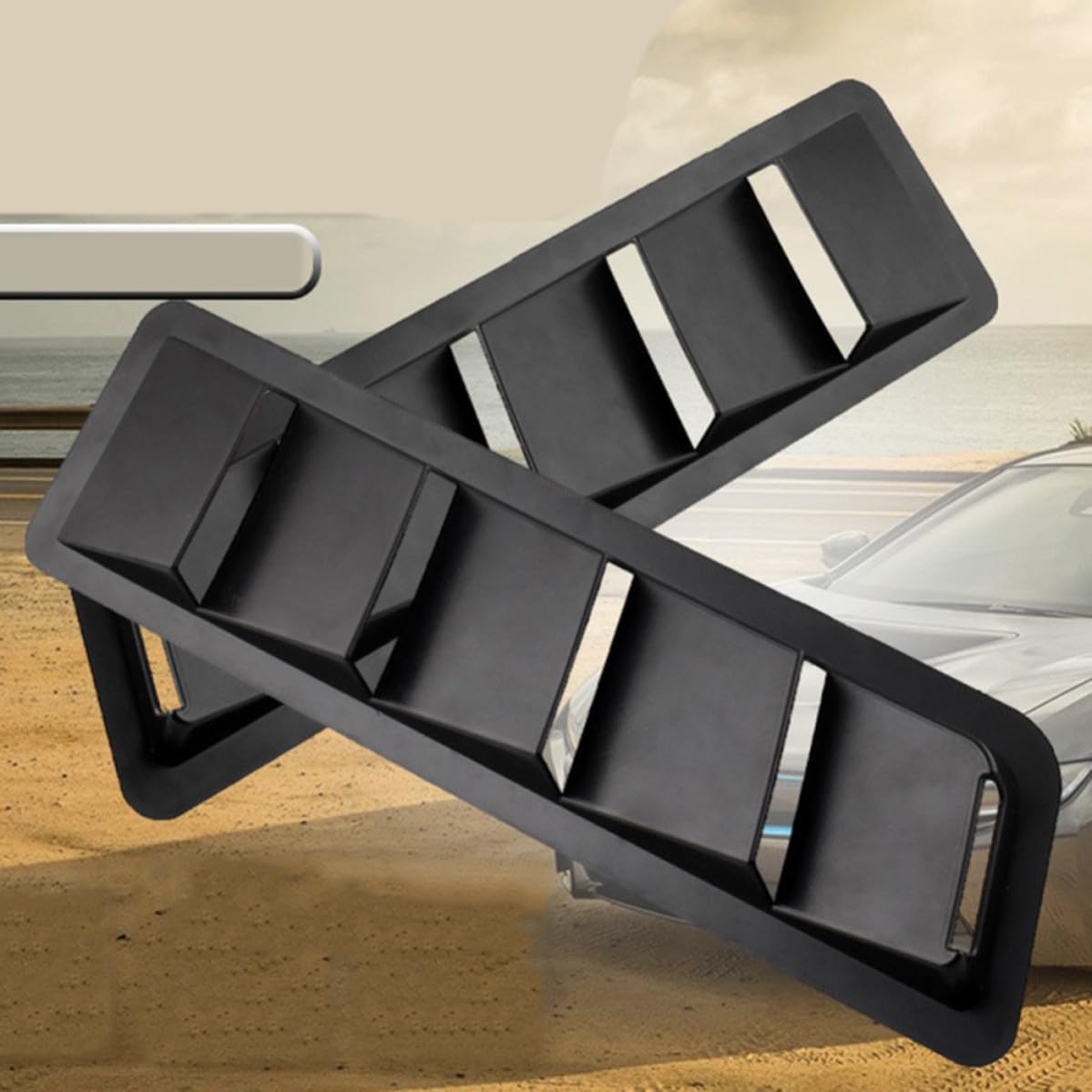 Universal Car Hood ABS Air Flow Intakes Black Vent Scoop for DIY