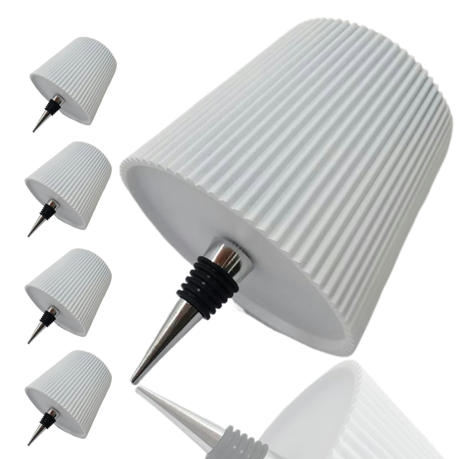 Generico Lampada Bottiglia LED, Lampada per Bottiglia Senza Fili Tattile Ricaricabile con Luce Dimmerabile per Ristorante, Casa, Bar, Ufficio (Bianco, 4 pezzi)