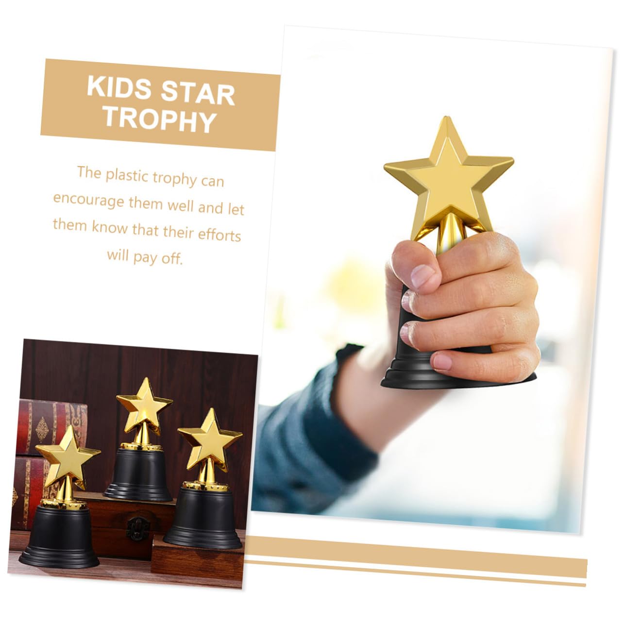 Mini Estrella Plástico Niños para Trofeo 9 Piezas de Decoracion Verano