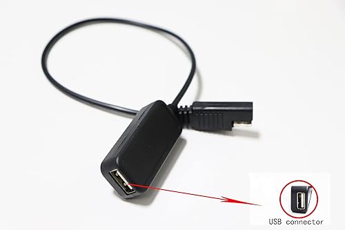 Miniatura 4 de Adaptador SAE a USB, cable adaptador de CC a USB, cargador de 12 V a 5 V, puerto de 1.5 A para automóviles, motocicletas, teléfonos móviles,