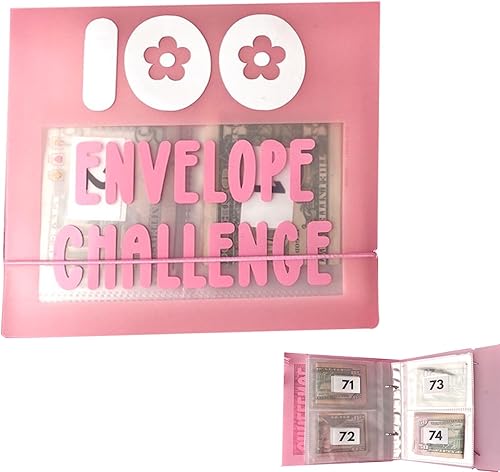 Carpeta pequeña para ahorrar dinero con 100 sobres, libro de presupuesto de ahorro de almacenamiento para 100 sobres, kit de desafío de ahorro de