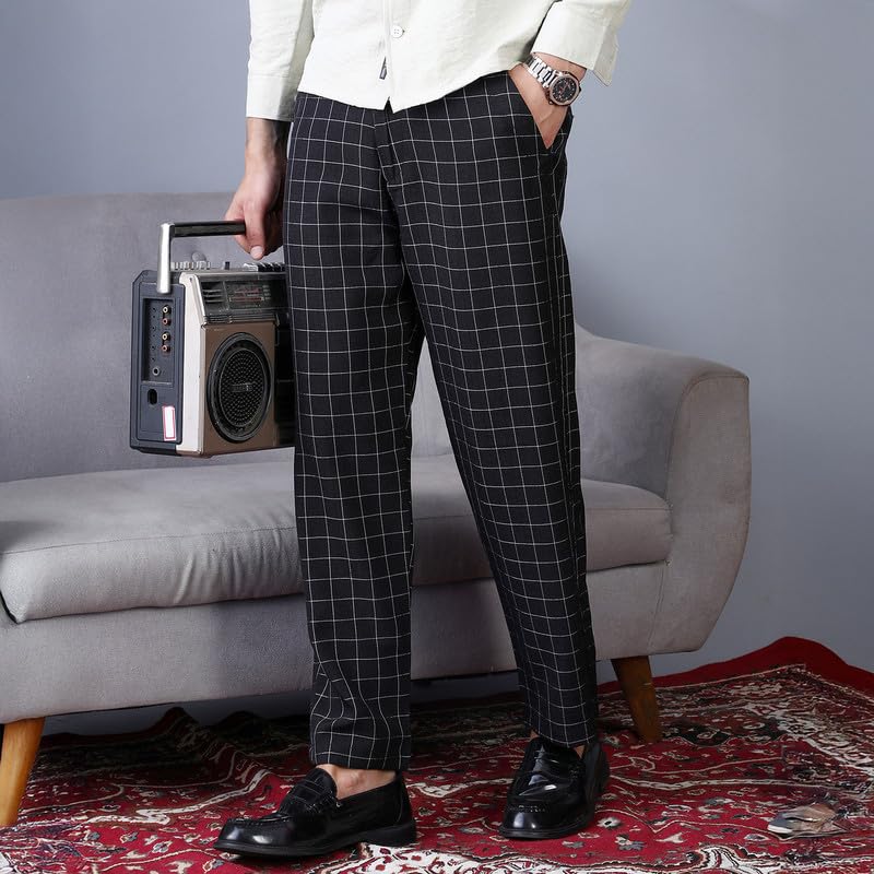 Image of CAHOOT Men'sTrousers for Casual Wear | Mid-Rise | Straight Fit | Drawstring Closure | Trousers Crafted with Comfort Fit for Everyday Wear