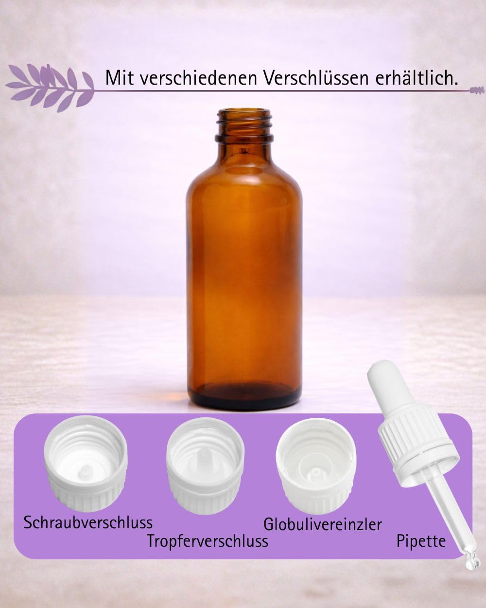 MV-Versand 10x Pipettenflasche 50ml mit Glaspipetten und Originalitätsring