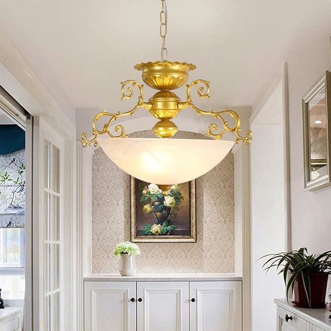 BUNCC LED vintage hanglamp eettafel keuken plafond hanger woonkamer hanglamp, lamp, in hoogte verstelbaar, antieke glazen kap, hanglamp in de hal eetkamer hal, E27 *3