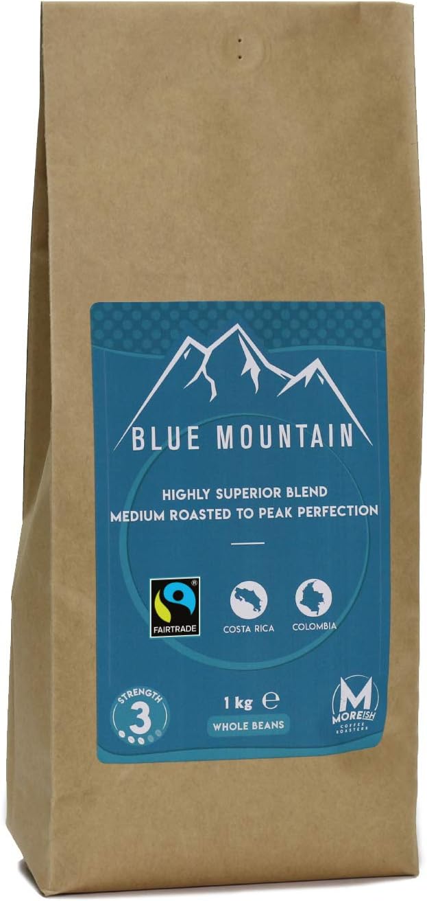 Fairtrade Blue Mountain - Highly Superior Medium Roast Coffee Beans - 1kg
