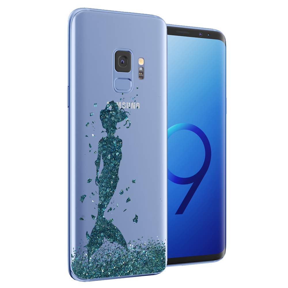Compatible for Samsung Galaxy S9 Clear Case Cocomong Cute Mermaid Scale Design Flexible Protective TPU Ultra Thin Phone Cover for Galaxy s9 Gift for Women Girls Men Anti-Drop-Scratch Shockproof Bumper