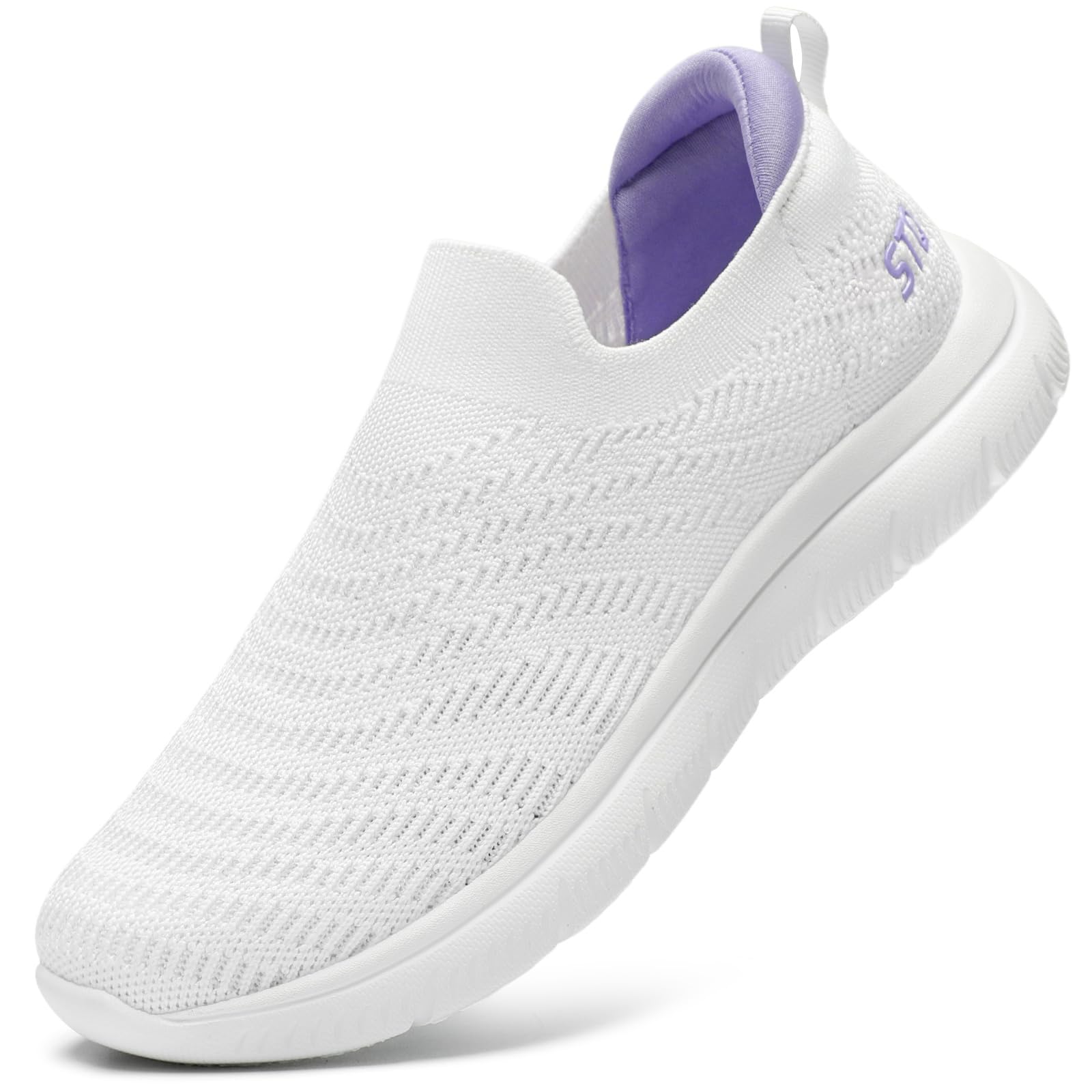 STQ Walking Shoes for Women Arch Support Comfort Lightweight Slip on Sneakers with Memory Foam