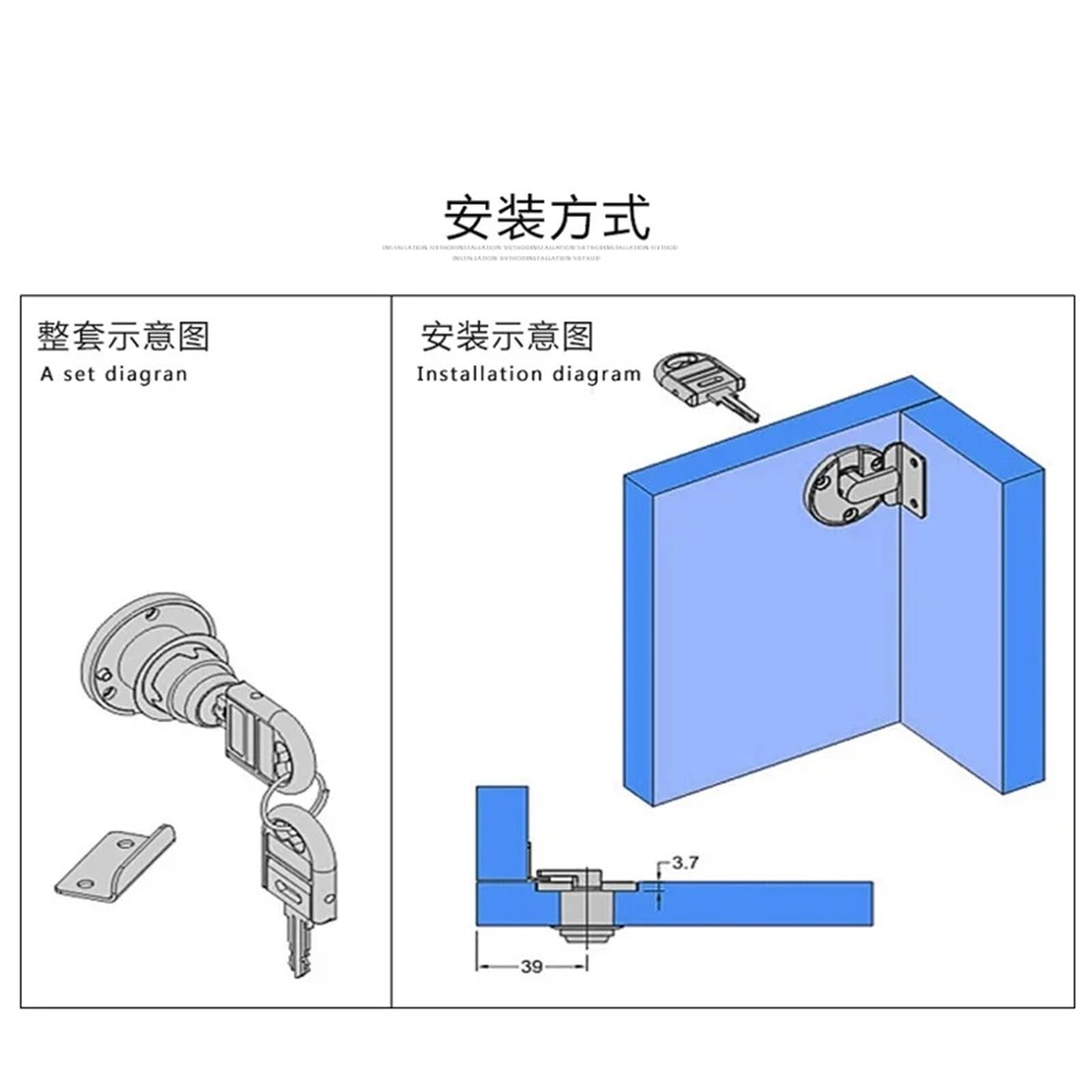 Circular Push Lock For Drawers & Cabinets - Nickel Finish, 35mm X 35mm ...