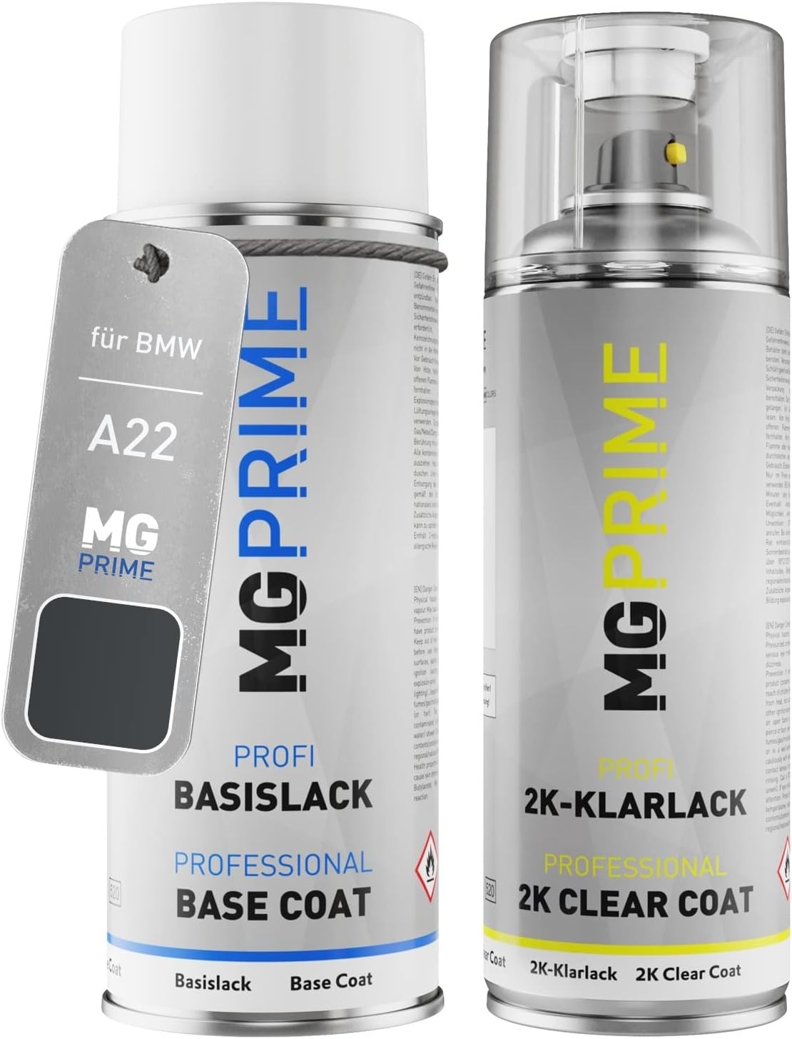 MG PRIME Car Paint 2K spray can set for BMW A22 Sparkling Graphit