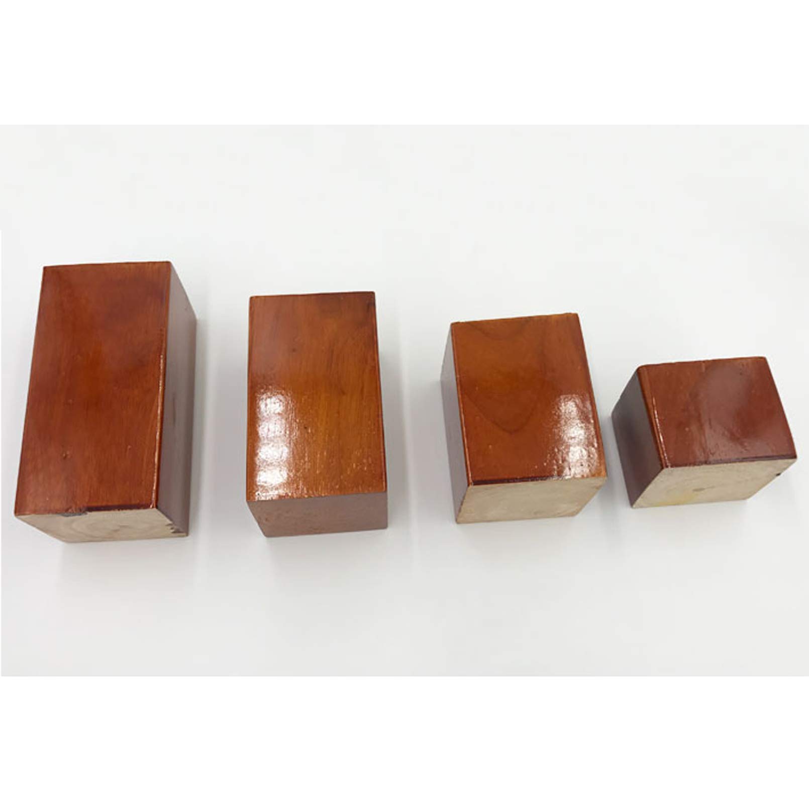 4 gambe per divano in legno, piedini di ricambio per mobili quadrati, poltrona, armadio, in gomma, legno, per divano, comodino, cassettiera, larghezza 8 cm con accessori di installazione (rosso-