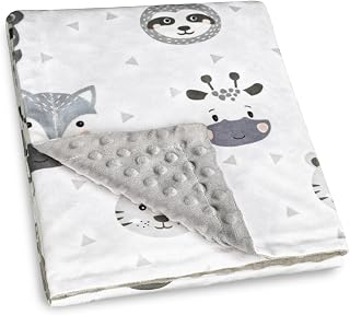 BORITAR Baby Minky Blanket Super Soft Plush with Double Layer Dotted Backing, Lovely Brown Animals Printed Unisex Design Received Blanket, 30x40 Inch