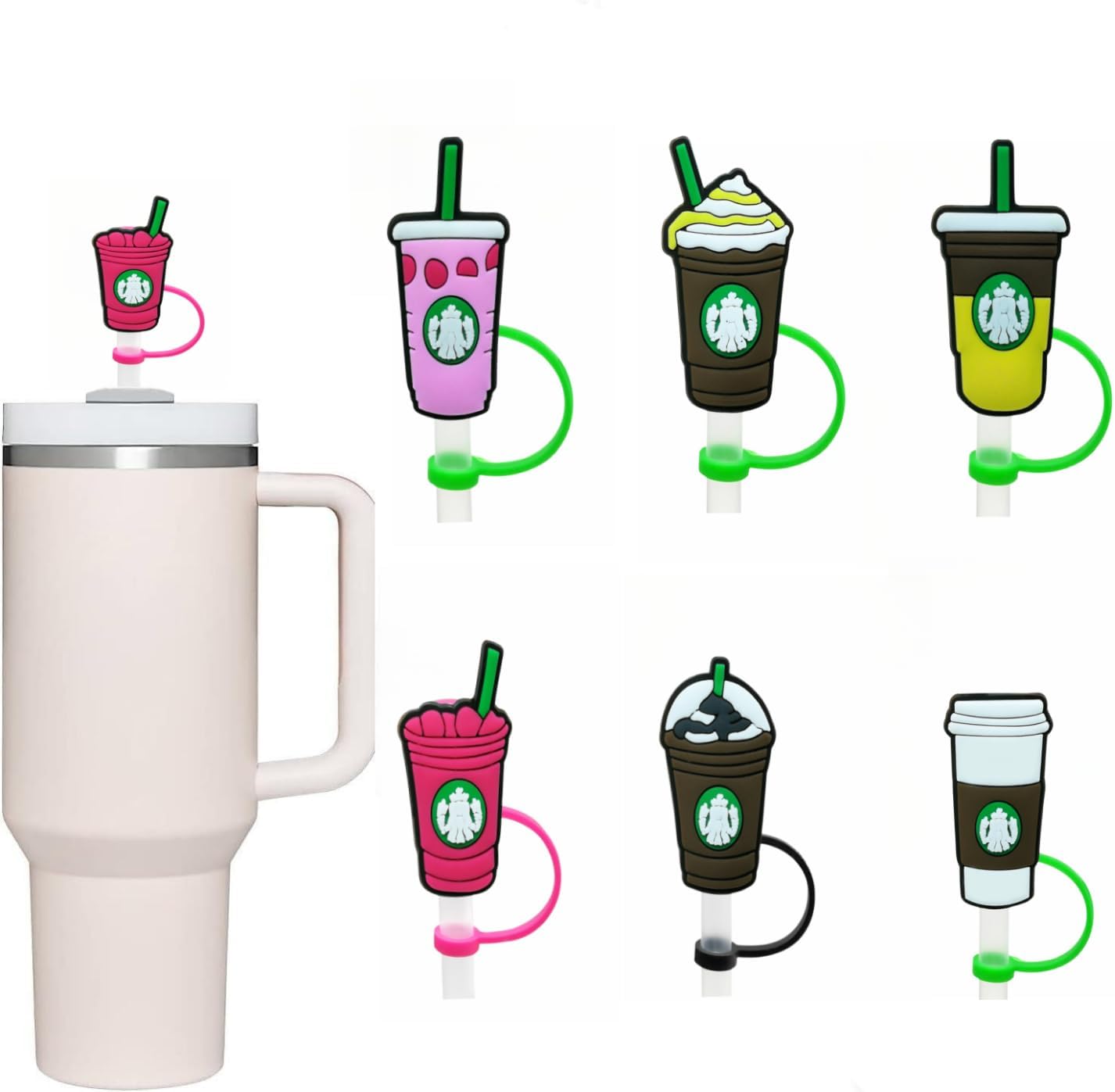 Straw Covers Tips for Stanley Cup, 6Pcs Reusable Drinking