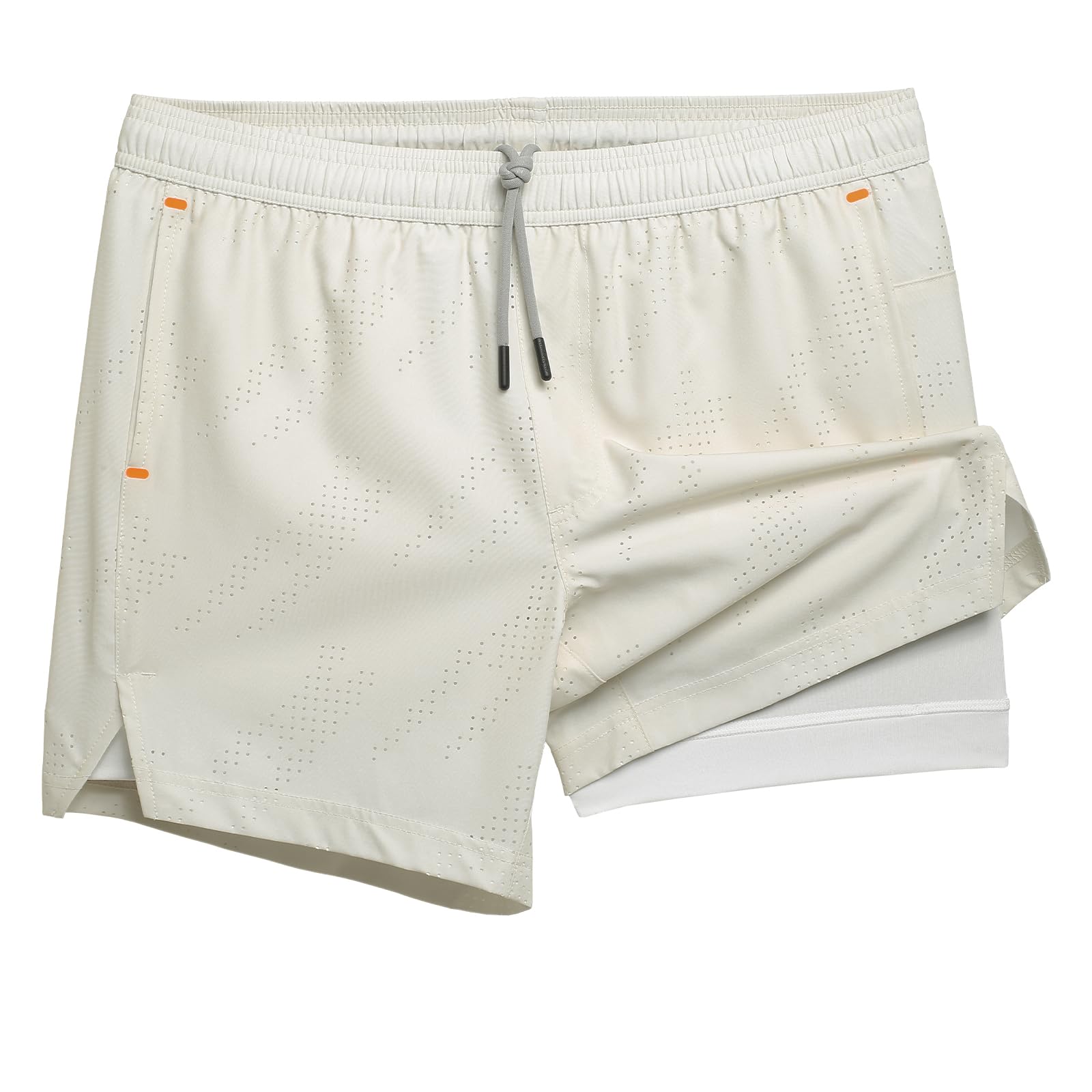 maamgic 2 in 1 Laufhose Herren Kurz mit Handytasche Schnell Trocknend Laufshorts mit Innenhose 4 Way Stretch Gym Shorts Sporthose für Running Fitness Workout Athletic
