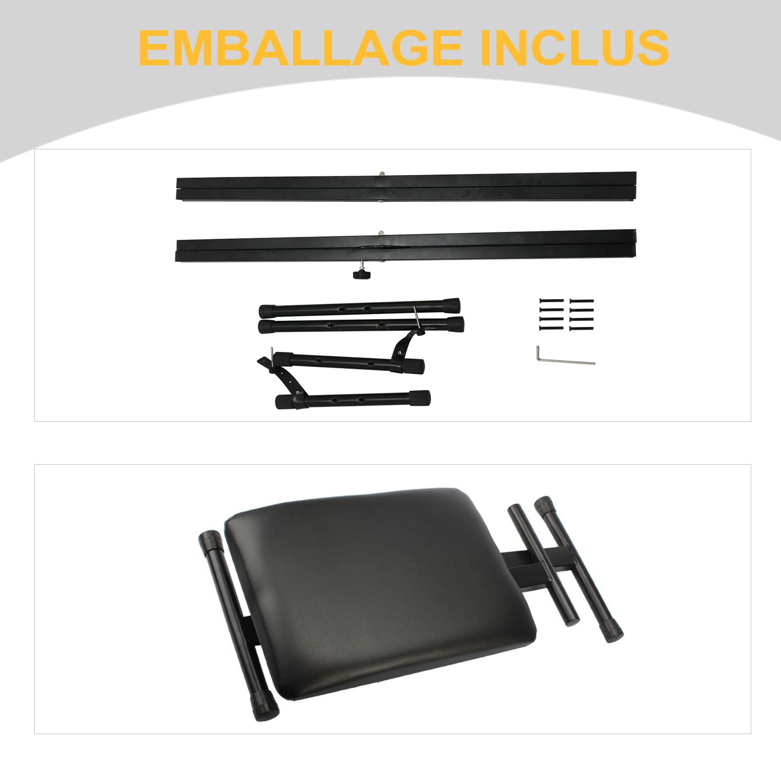 LEADZM Support de Clavier Double Forme X et Tabouret, Support de Piano Réglable en Hauteur sur 6 Niveaux, Tabouret de Piano Pliable pour Clavier, Piano Numérique, Synthétiseur