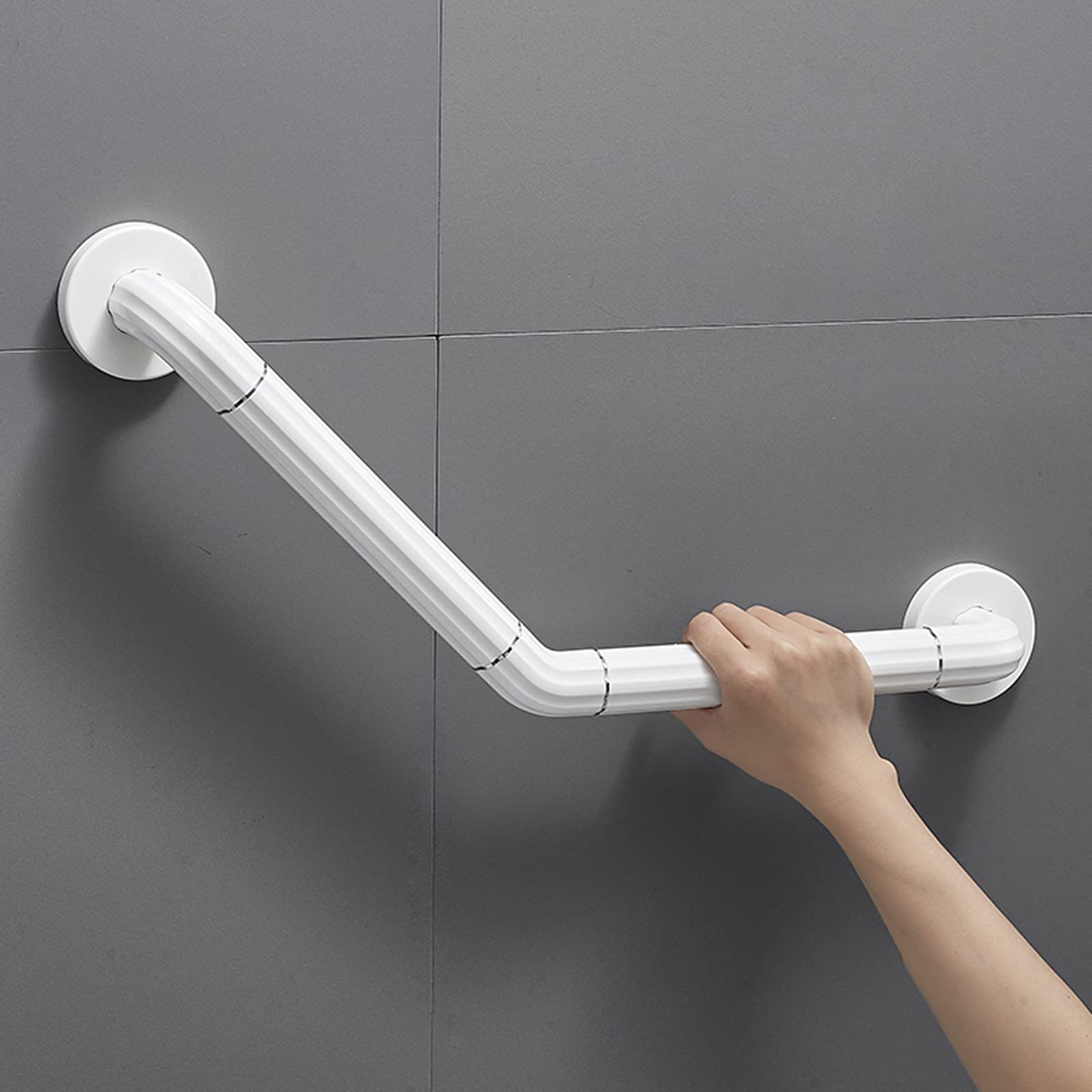 Asa de Seguridad para Baño 48 cm, Barra Baño Minusválido, Asidero Baño, Barra Agarre Ducha, Asidero Ducha, Barra Apoyo Baño, Baranda Baño Niños y Mayores, Barra WC