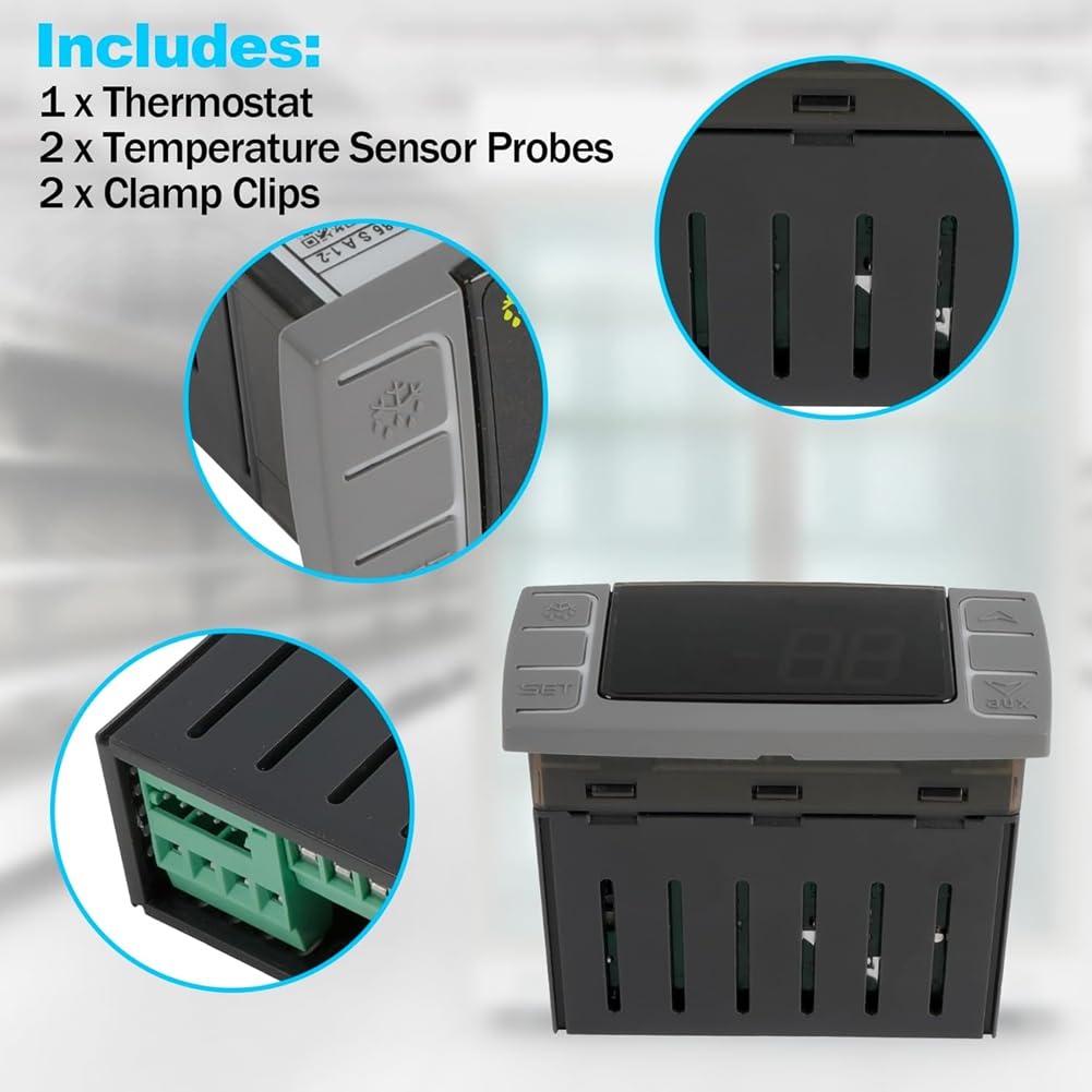 Repuesto para Controladores de Temperatura XR06CX-4N1F1, Ideal para Refrigeradores Comerciales de 120 V, 50-60 Hz, Termostato Digital.