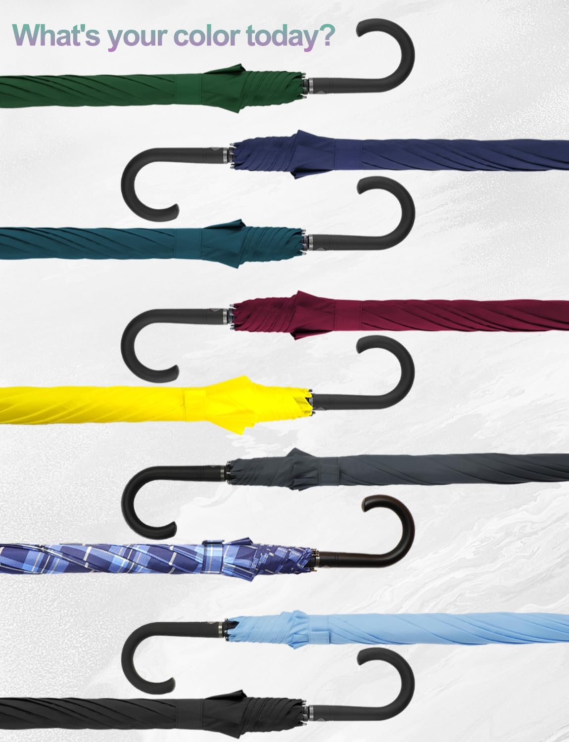 Large Stick Umbrella Windproof Automatic Open 50 Inch Umbrella with Hook Handle,Over Sized J Handle Umbrellas for Men and Women,Windproof Unbreakable Stick Rain Golf Umbrella. - Image 7