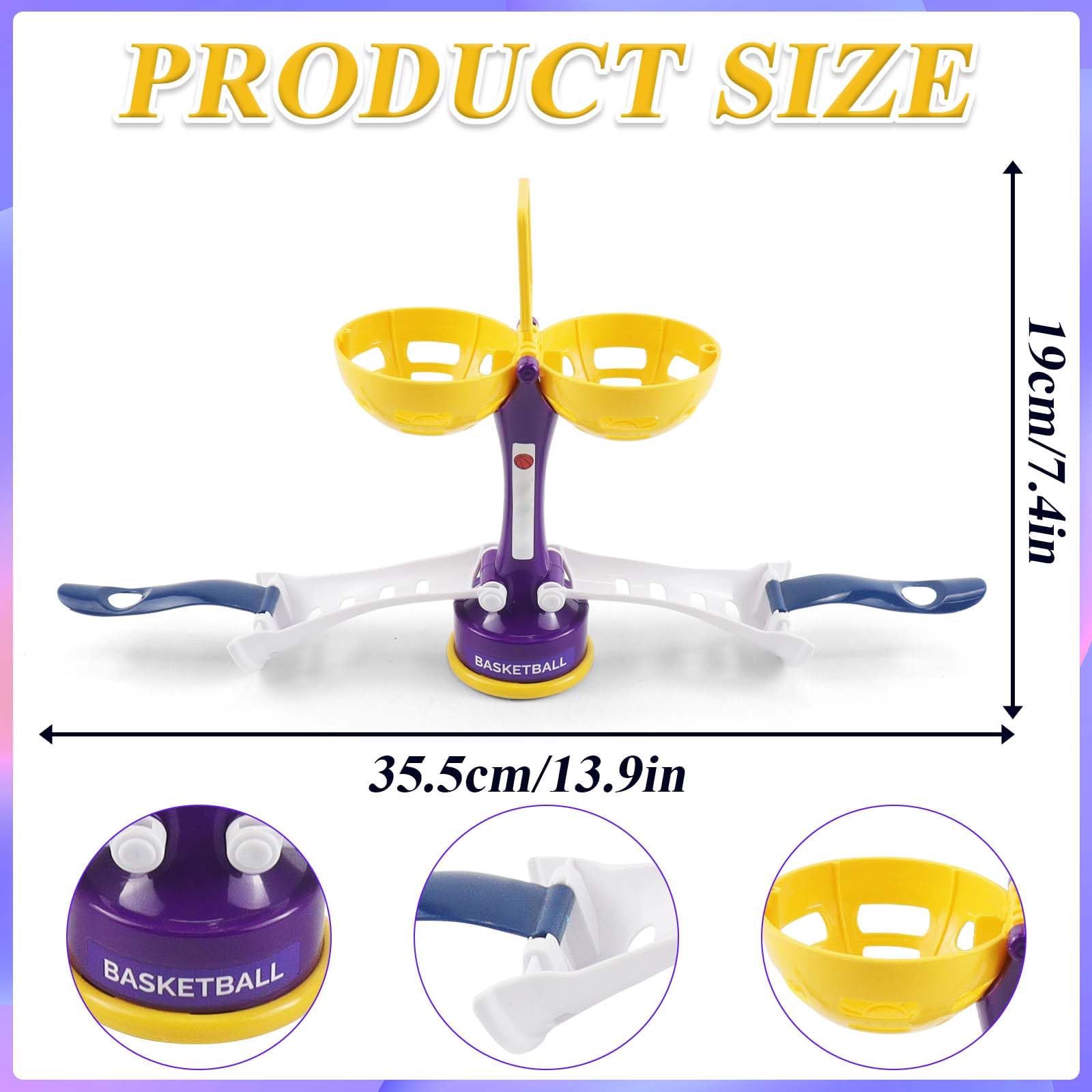 Gytera 2-Players Basketball Game Set Kids Toys, Tabletop Basketball Goal with 4 Balls Desktop Games for Kids, Party Favors Birthday Gifts for Boys and Girls