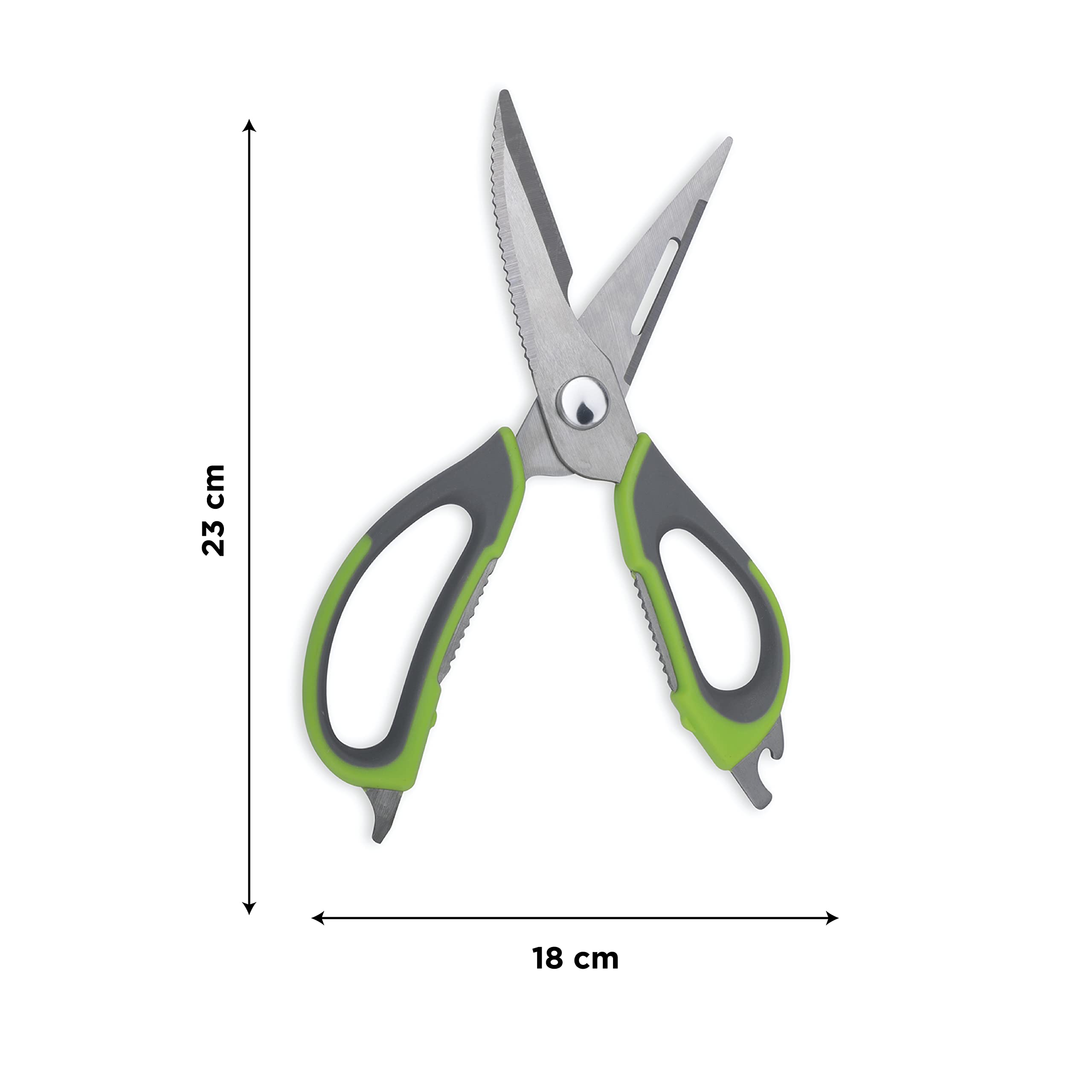 NFI essentials Kitchen Scissor 10 in 1 Mighty Shears Multipurpose Stainless Steel Cooking Scissor Knife/Cutter Peeler Opener (Y112) 2