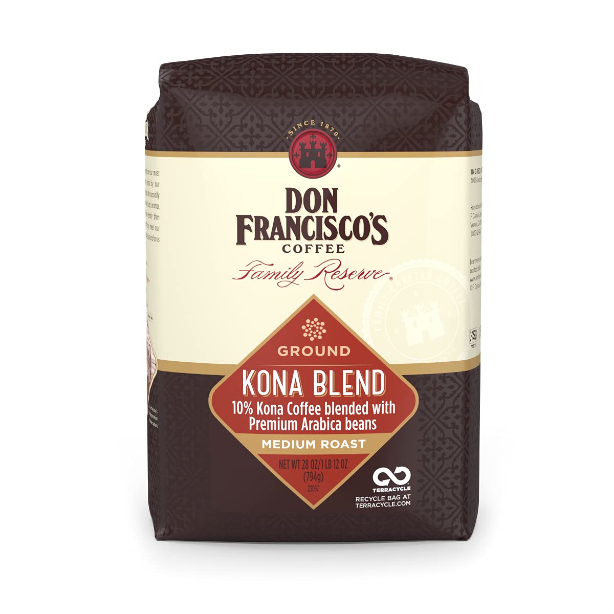 Don Francisco's Kona Blend, Medium Roast, Ground Coffee, 100% Arabica - 28 Ounce Bag : Everything Else