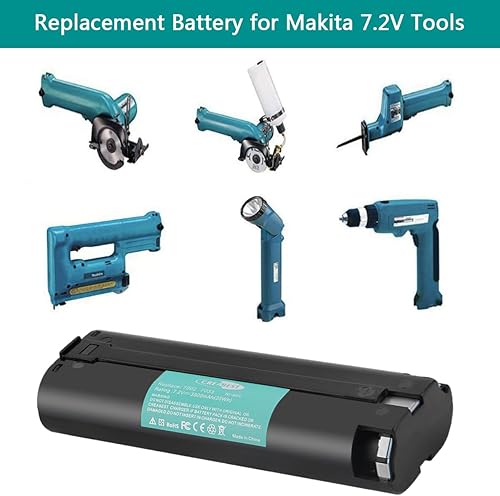 Miniatura 3 de CREABEST Paquete de 2 baterías de repuesto Ni-MH de 7.2 V 3500 mAh compatibles con Makita 7000 7002 7033 191679-9 192532-2 192695-4 632002-4
