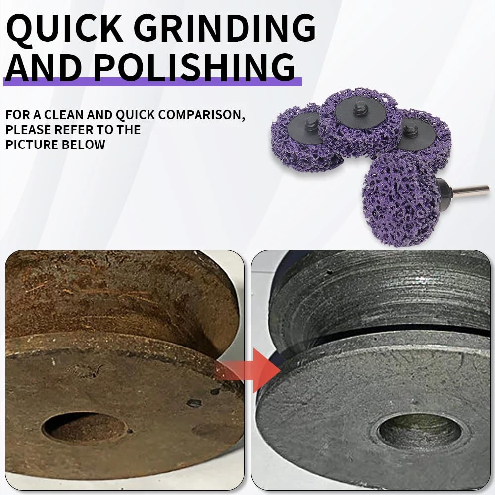 11-Pack 2-Inch Abrasive Discs for Drill - Quick Change Paint Stripper Wheels for Rust, Welds & Surface Prep (Heavy-Duty Grinding Kit)