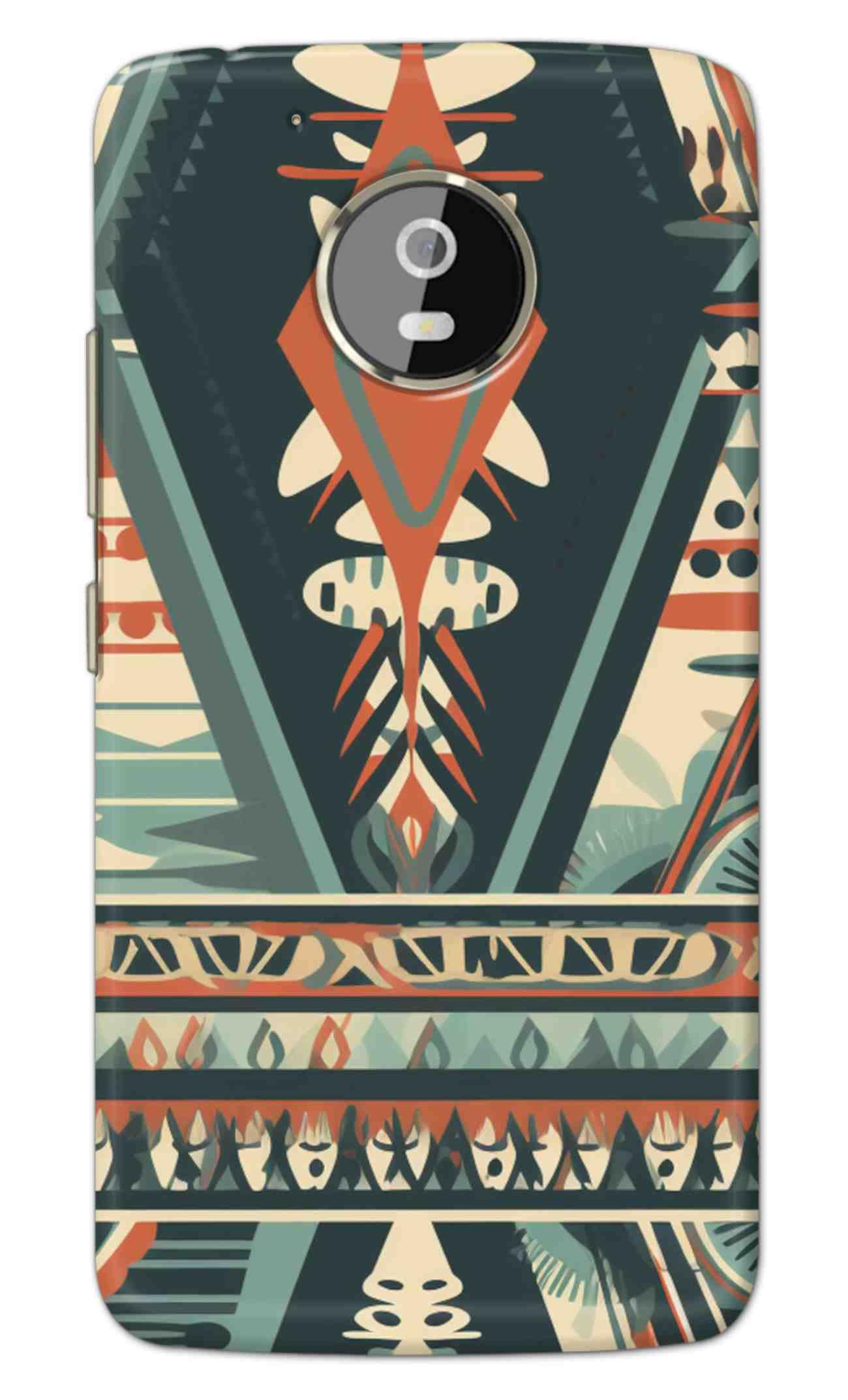 NDCOM for Motorola Moto G5 Plus Back Cover Tribal Imprints African Ethnic Art Printed Hard Case