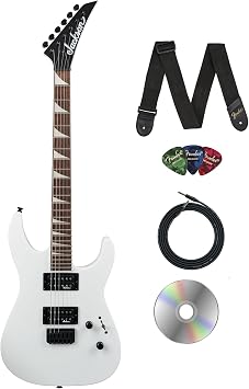 Jackson X Series Soloist SLX DX HT Electric Guitar - Snow White Bundle with Strap, Instrument Cable, Picks, and Austin Bazaar Instructional Video