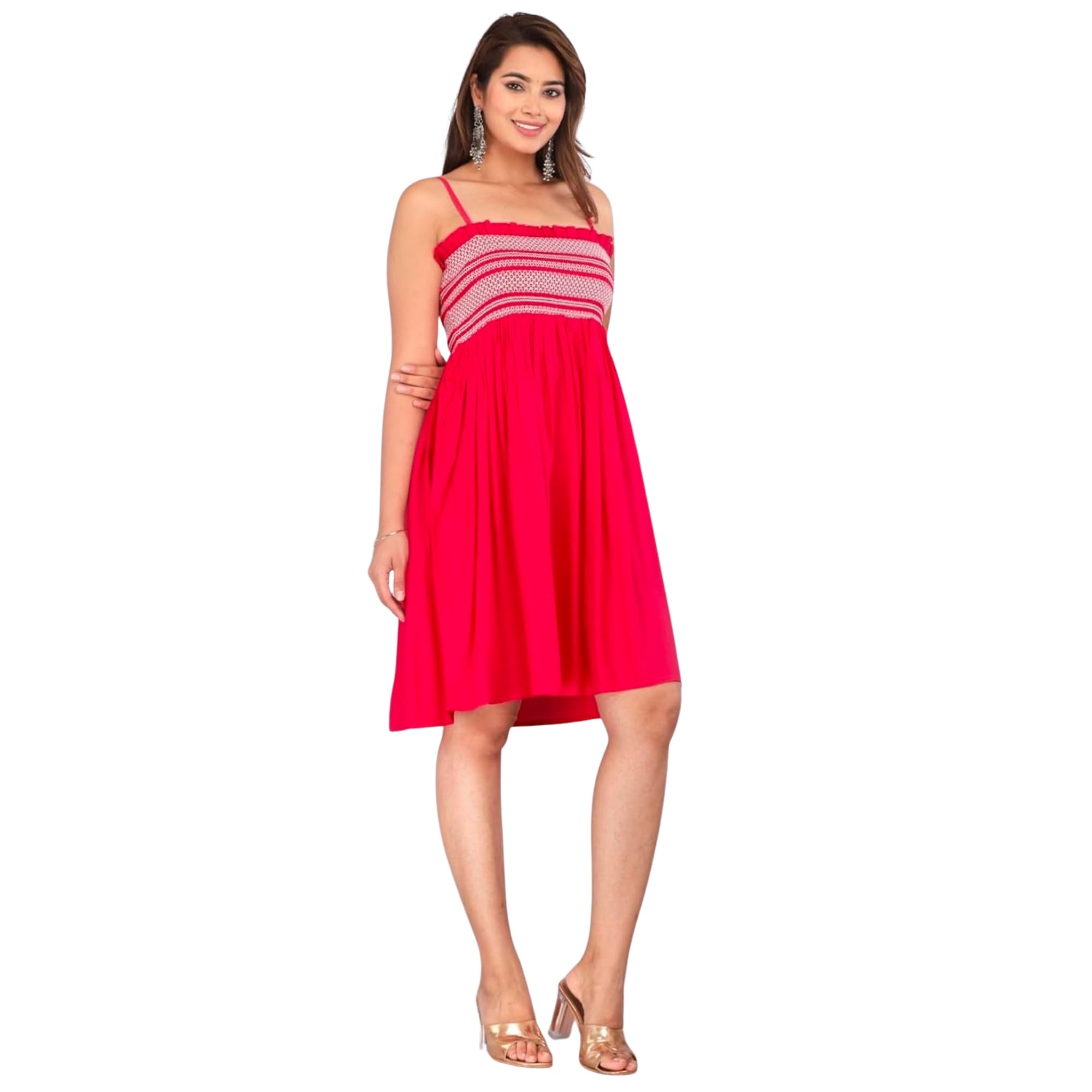 komlika Women’s Knee Length Dress | Sleeveless Elegant Fit | Occasion Wear-picture-44