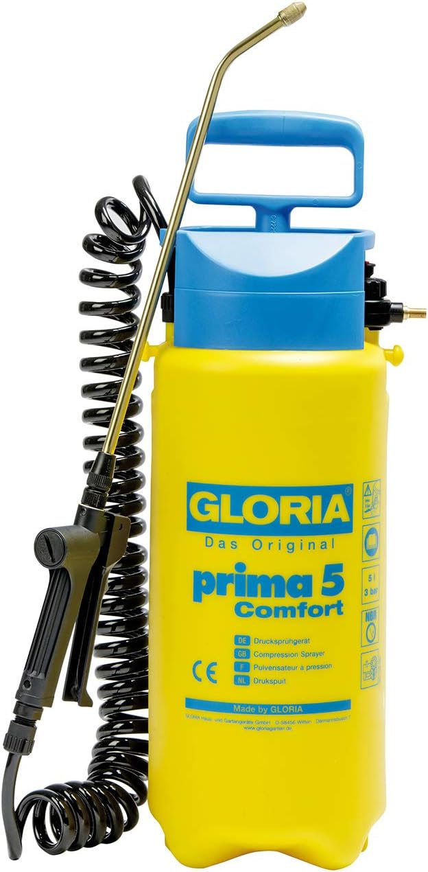 GLORIA Drucksprüher prima 5 Comfort 5 L Gartenspritze/Drucksprühgerät