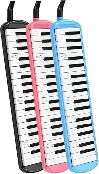 Melodica Children Melodica 37 Keys Mouth Organ 32 Key with Mouthpiece Portable Musical Keyboard Professional Piano for Child Melodion37 Key Pink