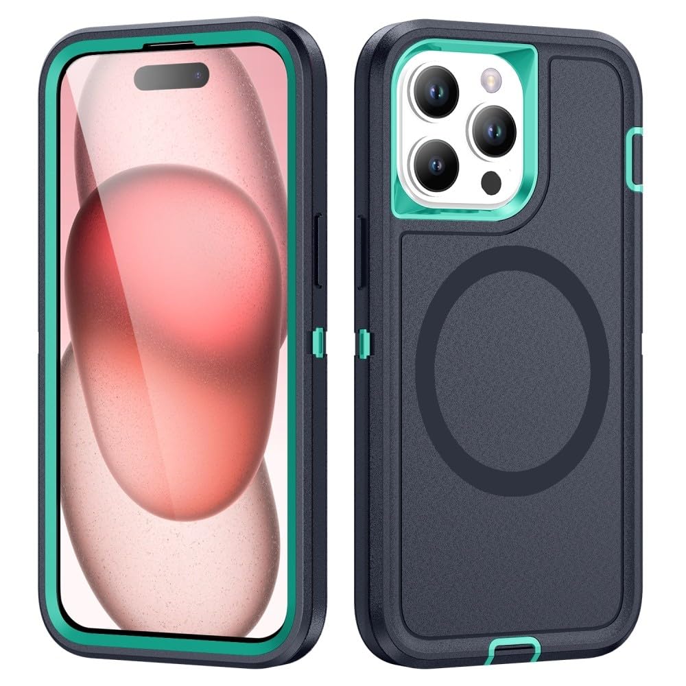 Coque iPhone 13 bleu foncé et vert menthe pour style quotidien chic - 7